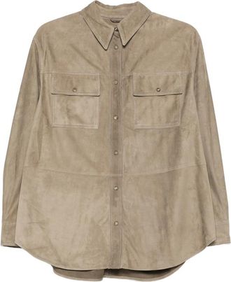 Brunello Cucinelli Pocket Leather Shirt