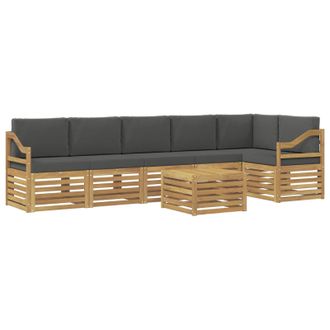 vidaXL Conjunto De Sof&aacute;s De Exterior 7 Pcs Blanco Y Antracita Vidaxl