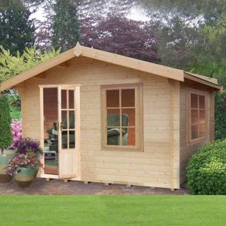 Shires Bucknells 28 mm Log Cabin 12 x 12 Feet in Brown