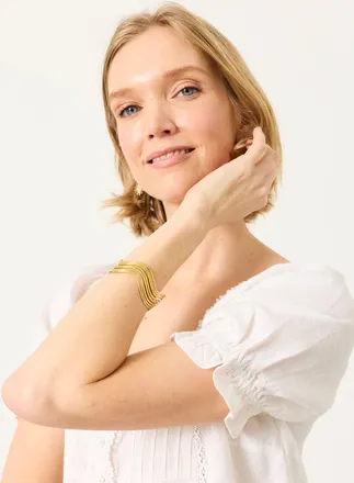 Fat Face FatFace Gold Tone Wavy Cuff Bracelet