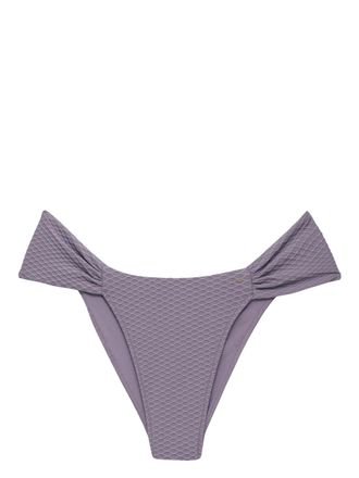 Anine Bing Naya honeycomb-effect bikini bottoms - Purple