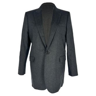 Celine Pre-owned Womens Single-Breasted Structured Blazer in Black Wool - Grey - Size EU 34