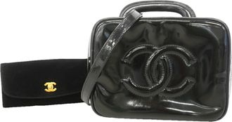 Chanel Black Patent Leather Vanity Bag (Pre-Owned)