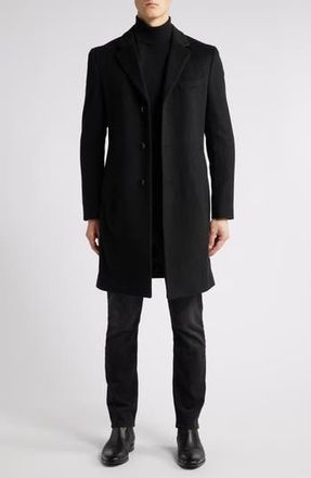 BOSS Hyde Felted Wool & Cashmere Car Coat in Blk at Nordstrom Rack, Size 48 Regular