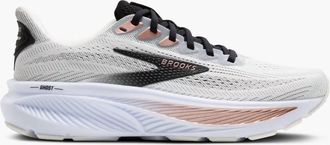 Brooks Womens Ghost 17 Running Shoes In White/black/rose