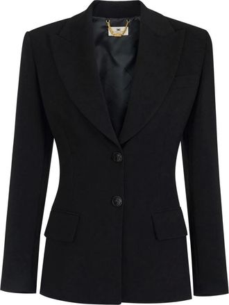 Elisabetta Franchi Lichtgewicht cr&ecirc;pe blazer met veters - Dames - Jassen - Zwart - Maat: XS Leer