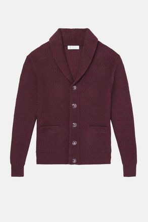 Brunello Cucinelli SHAWL NECK CARDIGAN Size: XL, colour: BURGUNDY