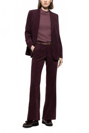 Luisa Cerano Flare Corduroy Trousers In Burgundy