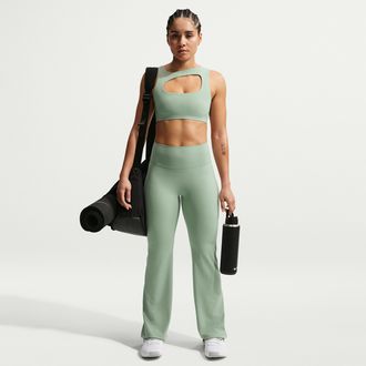 Nike Womens Zenvy High-Waisted Flared Leggings with No Front Seam in Black | II5223-010