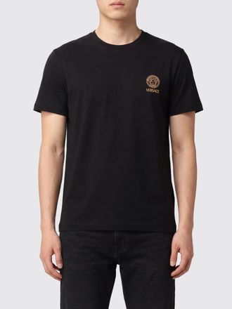 Versace T-shirt a maniche corte in cotone slim fit con logo Medusa