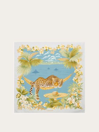 Ferragamo Women Jungle print silk foulard Blue