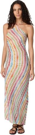 Missoni Long Cover-up In Lam&eacute; Viscose With Micro Zigzag Pattern in White & Multicoloured at Nordstrom, Size 40 It
