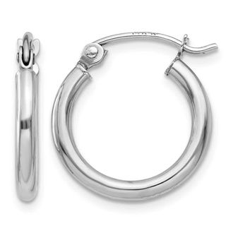 Diamond2Deal 14k Gold Polished 2x15mm Polished Hoop Earrings