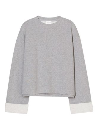 Closed Sweater met omgeslagen lange mouwen - Grijs