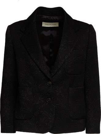 Dries Van Noten Bamis Floral Jacquard Single Breasted Blazer