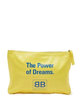 Balenciaga Pouch con slogan - Giallo