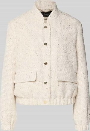 s.Oliver Black Label Regular Fit Kurzblazer mit Paillettenbesatz in Beige, Gr&ouml;&szlig;e 34