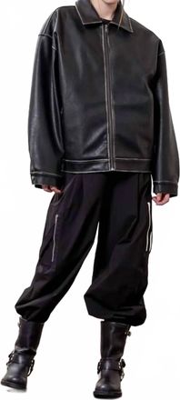 Moon River Womens Vegan Leather Jacket In Black