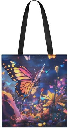 Generic Butterfly Tote Bag for Women Men Shoulder Bags Purses Pouch Handbags