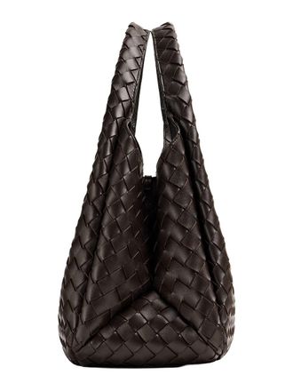 Bottega Veneta Womens Shoulder Bag Bell Brown Leather