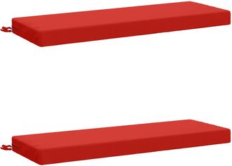 vidaXL Cojines Para Banco De 2 Piezas Soest 2 Uds. 100% Poli&eacute;ster Rojo Vidaxl