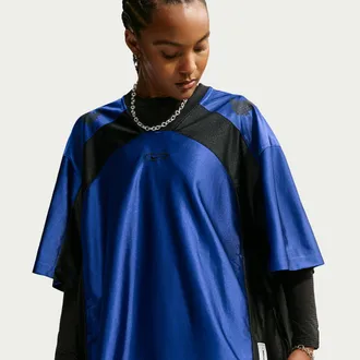 Nike Womens Nike Sportswear Oversized Jersey (Plus Size) in Blue | IU7535-417