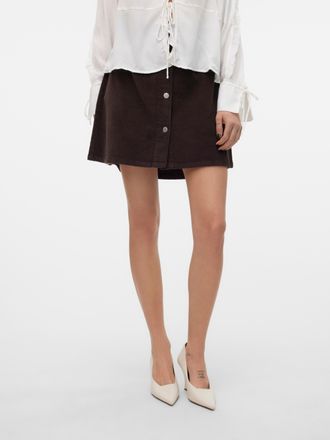 Vero Moda Cordrock VERO MODA VMETTA HR SHORT CORD SKATER SKIRT NOOS, Damen, Gr. S (36), braun (chocolate torte), Cord, Obermaterial: 98% Baumwolle, 2% Elasthan,