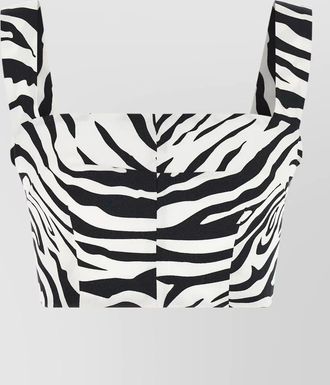 Dolce & Gabbana zebra print cropped square neck bustier top