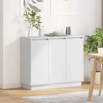 vidaXL Vidaxl Madia Led Bianco 90 X 32 X 75 Cm Legno Ingegnerizzato