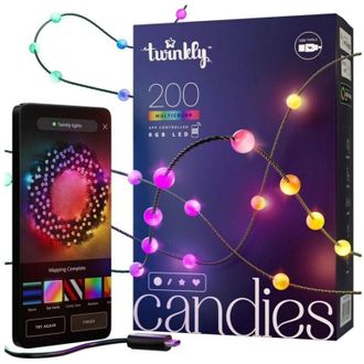 Twinkly Twinkly - Guirnalda Estrella Conectada Ip20 12m 200 Leds Rgb Cable Transparente Candies