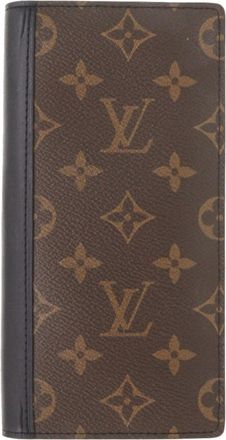 Louis Vuitton Monogram Macassar Black Brown Monogram Macassar Long Wallet (Bi-Fold) (Pre-Owned)