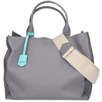 Tiffany & Co. Gray Leather Handbag Shoulder Bag Tote Bag (Pre-Owned)