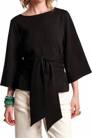 Frances Valentine Whitney Wrap Top In Black