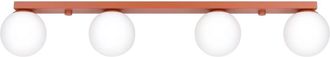 Sollux Lighting Plafone ocre rojo acero/vidrio alt. 14.5 cm