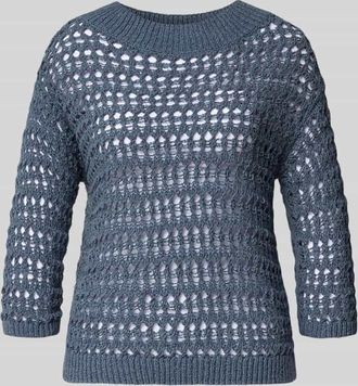 Luisa Cerano Luisa Cerano Strickpullover mit Rundhalsausschnitt und 3/4-Arm in Dunkelblau, Gr&ouml;&szlig;e 34