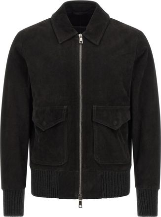 Giorgio Brato Black Solid Shirt Collar Jacket