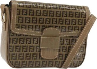 Fendi Pre-owned Zucchino Schoudertas - Dames - Vintage Schoudertas - Beige - ONE Size - Leer - Vintage