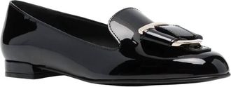 Ferragamo Womens Gancini Bow-Embellished Loafers In Black