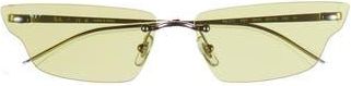 Ray-Ban 66mm Anh Frameless Butterfly Sunglasses in Green at Nordstrom Rack