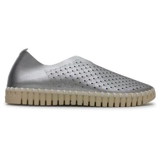 Ilse Jacobsen Tulip 3576 Textile Womens Comfort Shoes - Silver - Size:UK 6