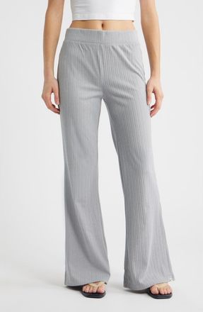 Rip Curl Cosy Rib Flare Leg Pants in Grey Marle at Nordstrom, Size Xx-Small