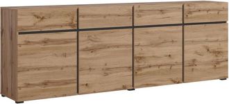 Petits Meubles Aparador 4 puertas 4 cajones estratificado marrón