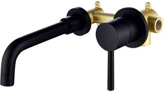 OEM Grifo De Lat&oacute;n Negro Pintado, Grifo Mezclador De Ba&ntilde;o Mural, Grifos De Lavabo Murales, Grifo De Lavabo Mural Para Ba&ntilde;o O Lavamanos