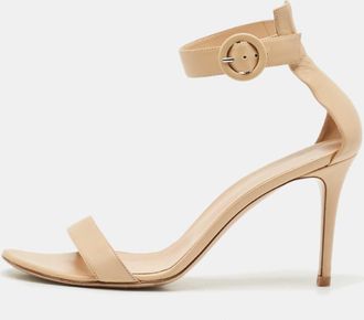 Gianvito Rossi Beige Leather Portofino Sandals