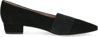 Peter Kaiser Black Pointed Toe Elastic Band Low-Block Heel Dress Pumps