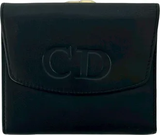 Dior Black Leather Wallet (Tri-Fold) (Pre-Owned)