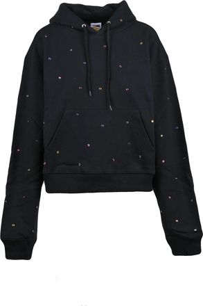 Sky High Farm Black Eye Embellishments Cropped Organic Cotton Hoodie