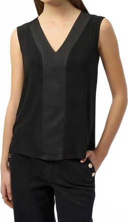 Joseph Ribkoff Fitted V-Neck Sleeveless Top In Black
