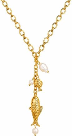 Ellie Vail Womens Amity Fish Lariat Necklace In Gold
