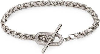 Alex and Ani Pave Toggle Chain Bracelet in Silver at Nordstrom, Size Small/medium